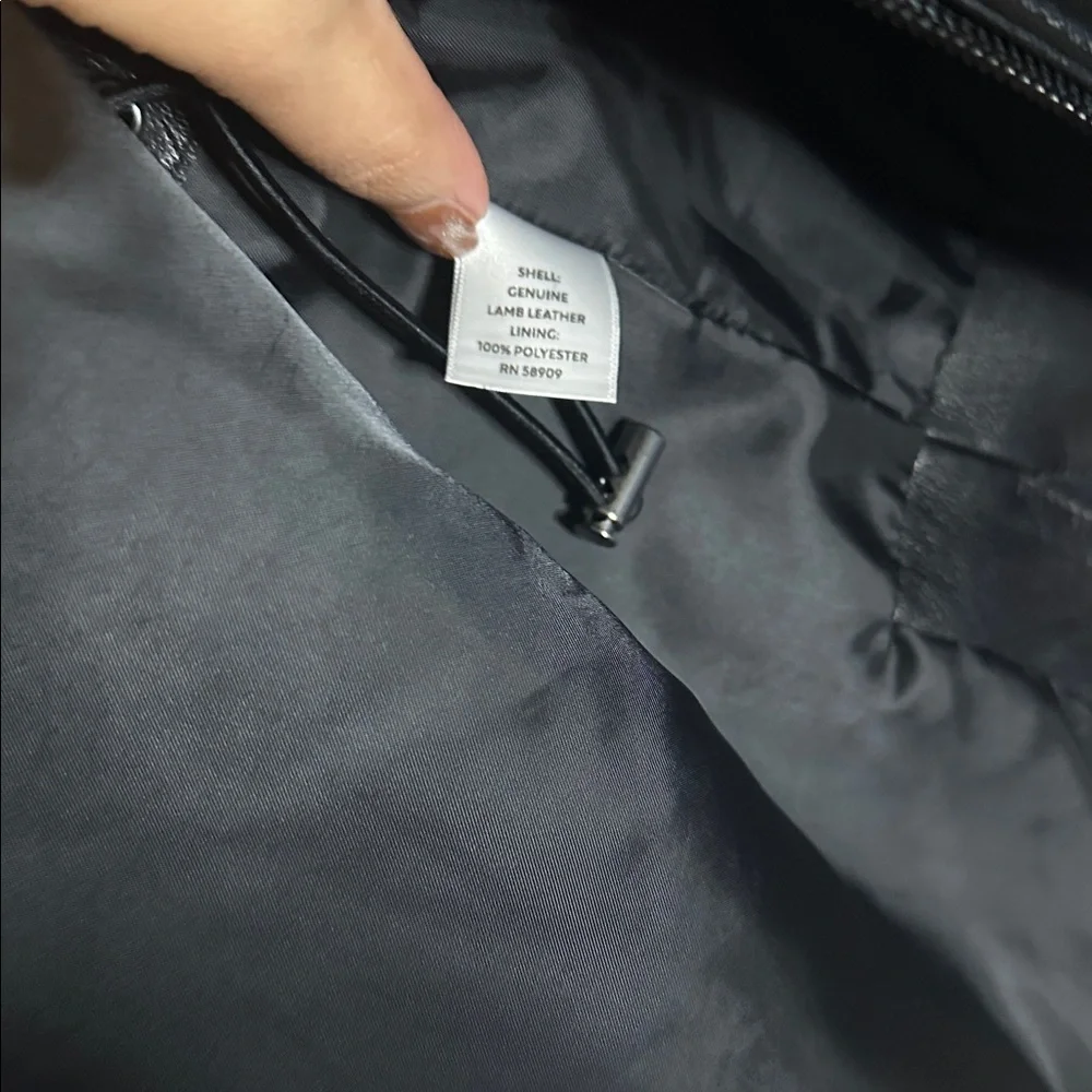 NWT Westbound Women's Black Hooded Lambskin Leather Jacket Size S
